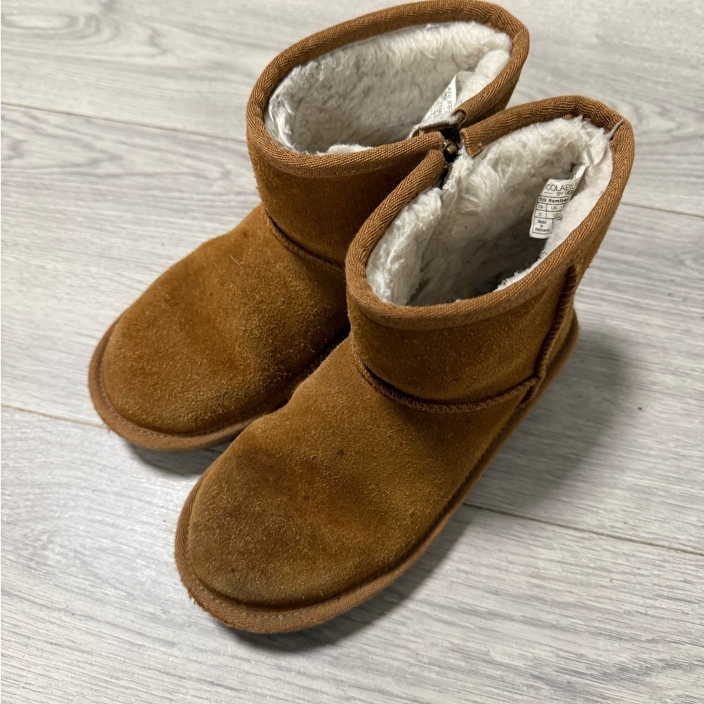 Koolaburra by UGG Kids Tan Suede Plush Lined Winter Boots 1116770 Size 13